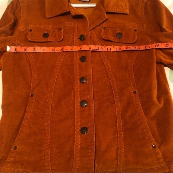 ORANGE corduroy stretchy jacket size small - Picture 6 of 10